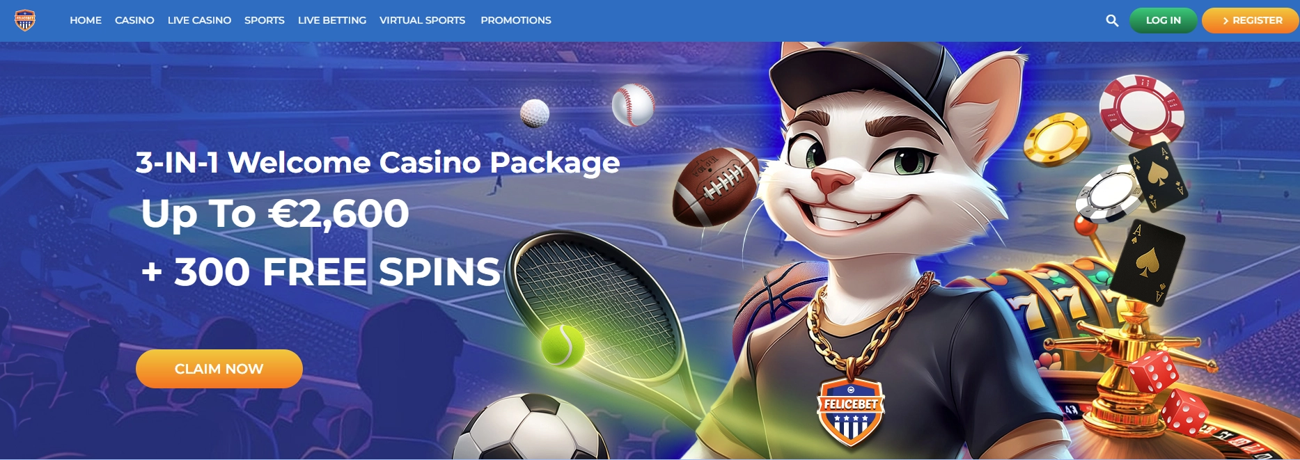 Page d'accueil de Felicebet Casino