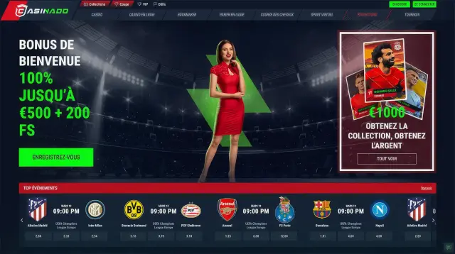 Page d'accueil de Casinado Casino