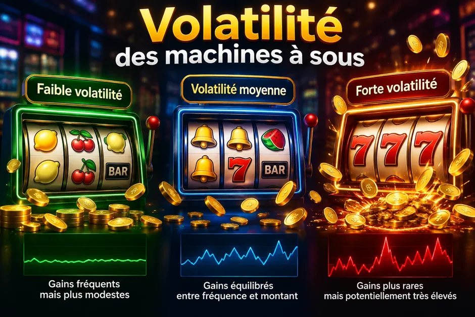 Comparaison des gains aux machines à sous en fonction de leur volatilité