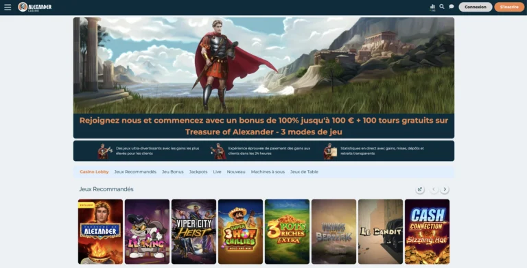 alexander casino accueil